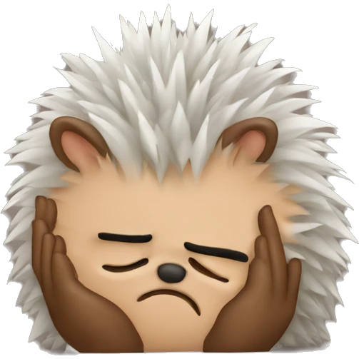 Hedgehog facepalm emoji