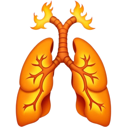 Minimal line-art ribcage, small fire in the center.
Symbol of inner fire / anxiety / passion.  emoji