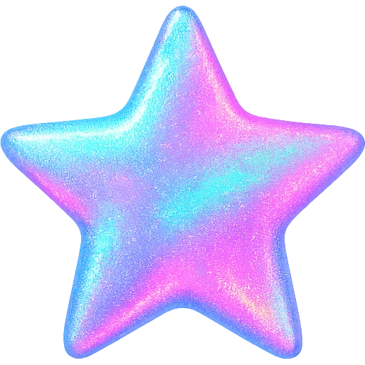 tiny star with a holographic effect, glamorous and stylish emoji