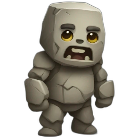 little cute Golem rock emoji