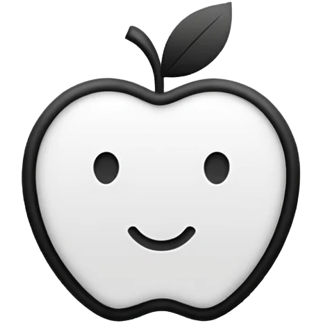 Minimalistic flat vector icon, iOS style, thin black contour on white emoji