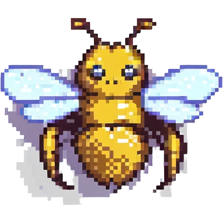 a bee pixel art style emoji