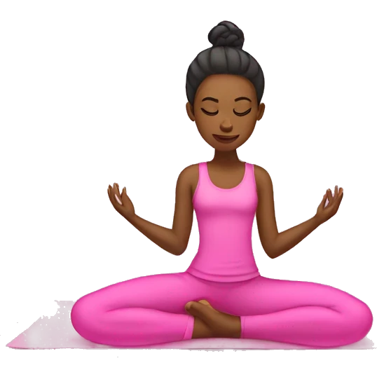 Girls plonked yoga in pink  emoji