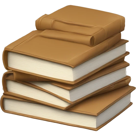 4 tan books stacked on top of each other emoji