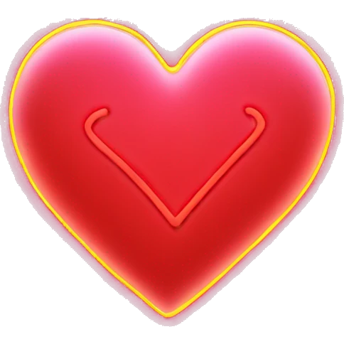 red neon heart emoji
