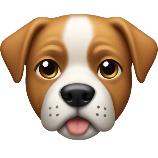 Dog head with man body emoji