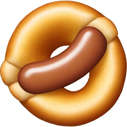 Hot dog inside donut hole emoji