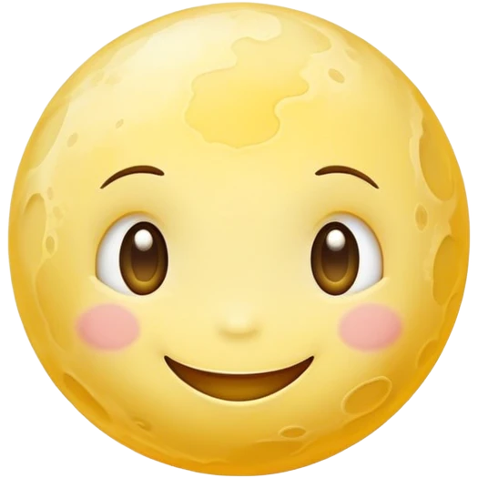 Venus planet with cloudy yellow surface and a cute happy smiling face emoji