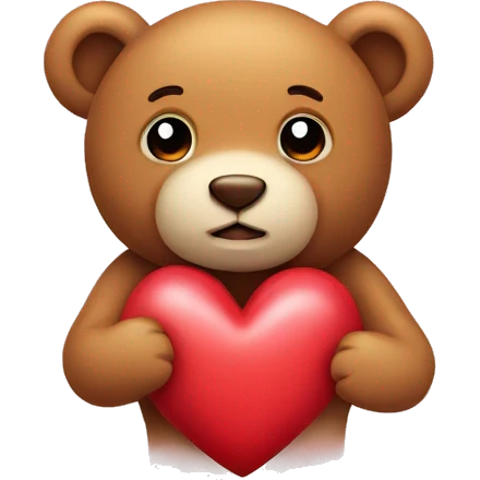 Cute heart with a small teddy bear  emoji