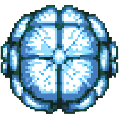 pixel art brain, small and blocky, top view emoji
