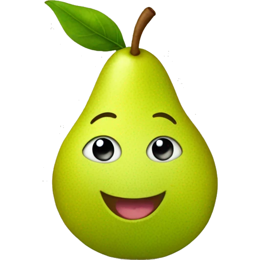 A happy little pear emoji