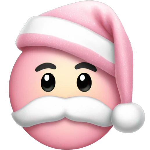 Light pink Santa hat with sparkly snowflakes  emoji
