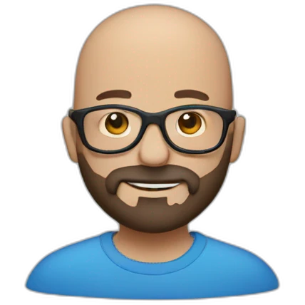 bald men with brown beard and blue glasses emoji