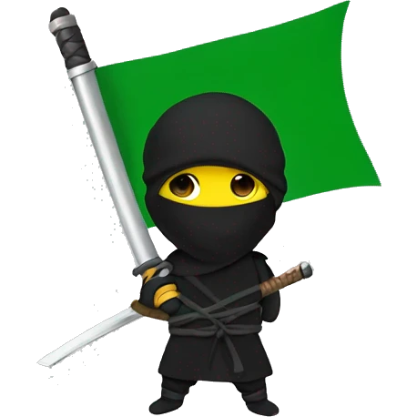 ninja whih coombia flag emoji