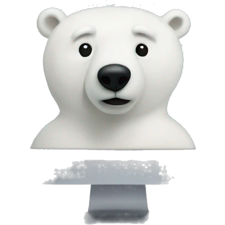  polar bear seated in front of a computer screen emoji