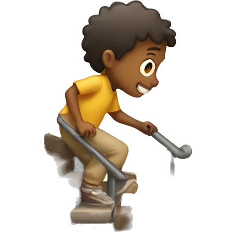 a child going up the stairs
 emoji