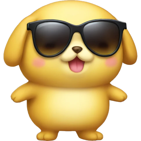 Pompompurin with sunglasses emoji