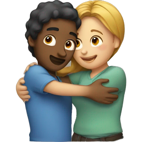 Man and women hugging emoji
