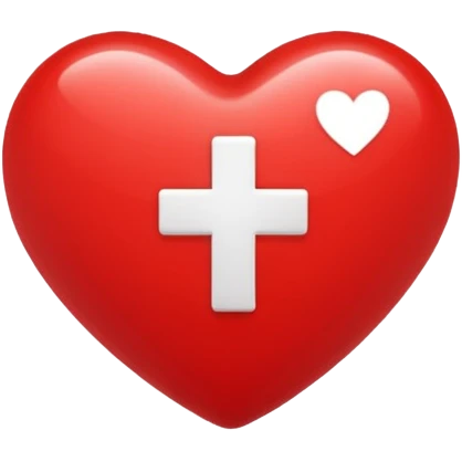 red heart with a white plus on it emoji