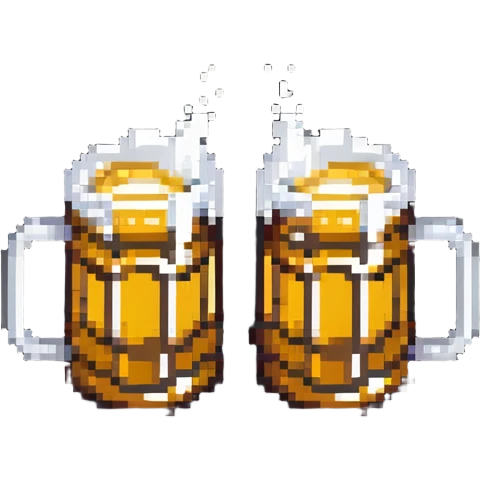 two beer mugs clinking together in a toast emoji