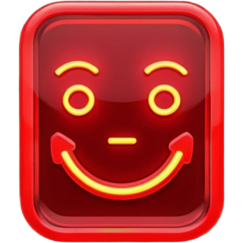 💔, minimalistic 3d red neon glowing transparent emoji