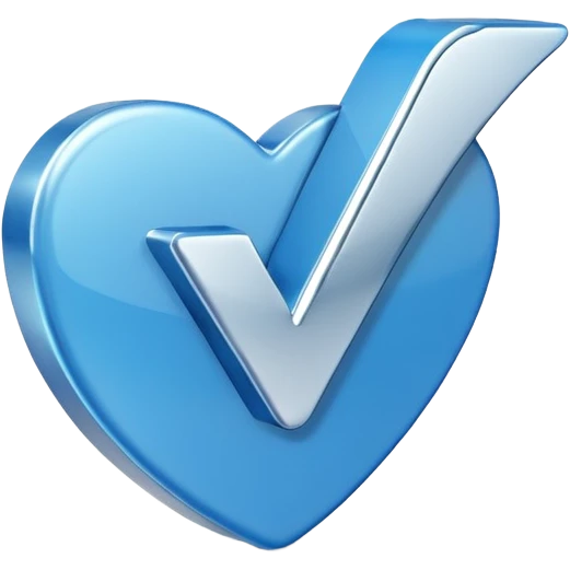 "A 3D glossy blue verification checkmark icon, smooth rounded edges, studio lighting, high resolution, minimalist aesthetic." emoji