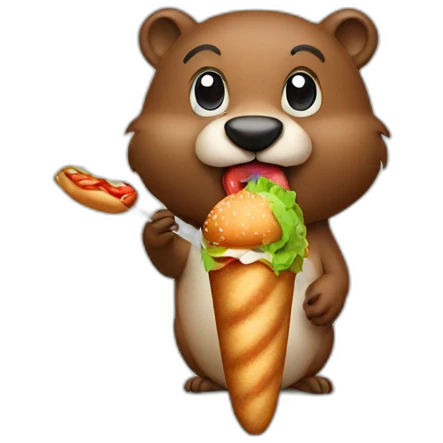a beaver eating a kebab emoji
