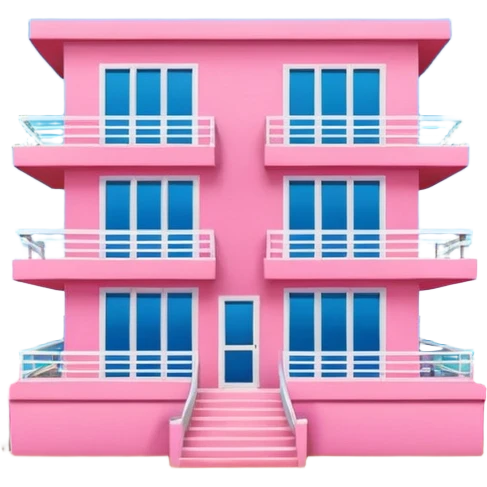 Matisse style pink SPAM Miami beach painting landscape emoji