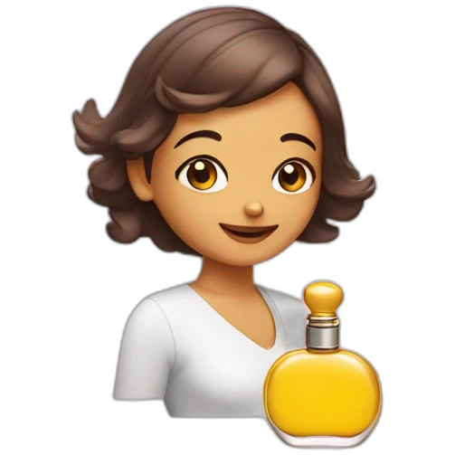 Uma carinha cheirando um perfume emoji