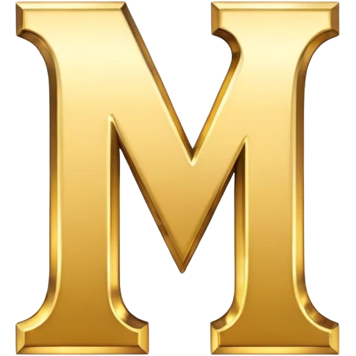 letter M in gold emoji