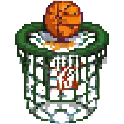 баскетбольный мяч в сетке, no background emoji