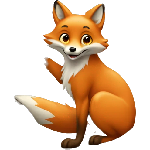 Fox climbing a tree for treats emoji