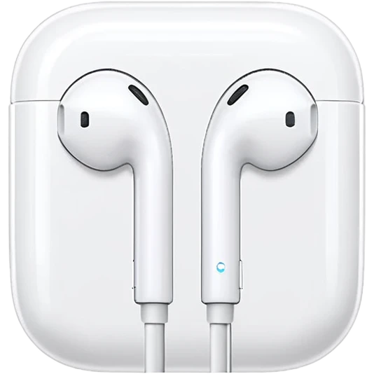 apple earphone white
 emoji