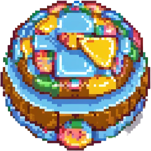 pixel art dalgona candy with triangle shape, inspired by Squid Game emoji