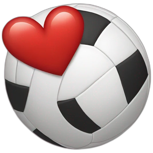 Volleyball with hearts emoji