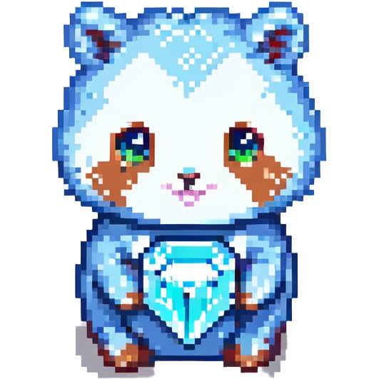 cute animal holding a diamond emoji