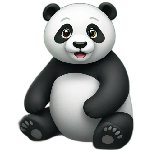 Panda in river emoji
