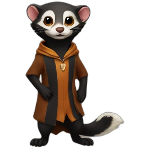 polecat in a harry potter costume emoji