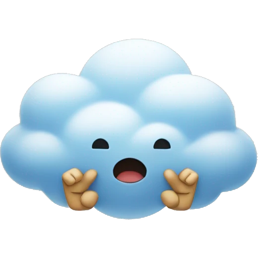 a cloud with arms flexed emoji