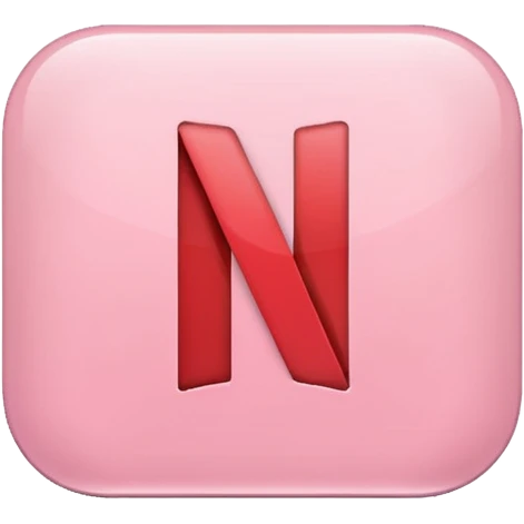 Netflix aesthetic "N" logo in pastel pink emoji