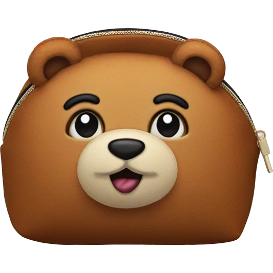 teddy cosmetic bag emoji