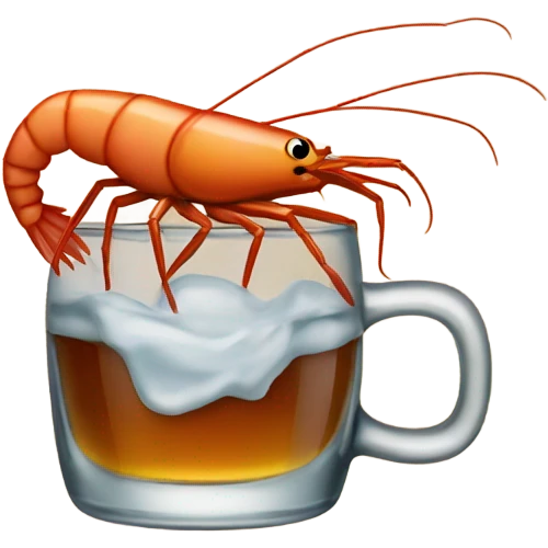 Shrimp drinking bourbon emoji