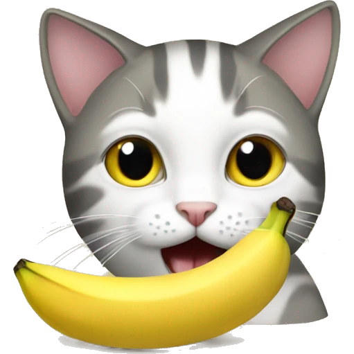 Cat eating bananaa emoji
