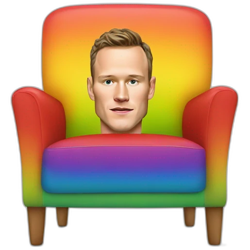 Jonathan Toews as rainbow colored chair emoji