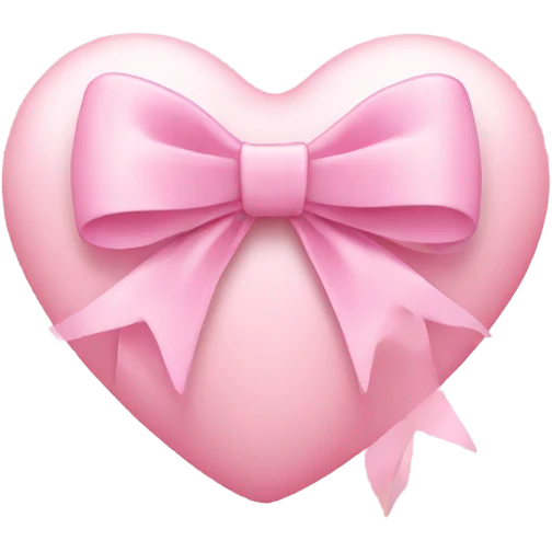  light pink heart with  light pink bow on it emoji