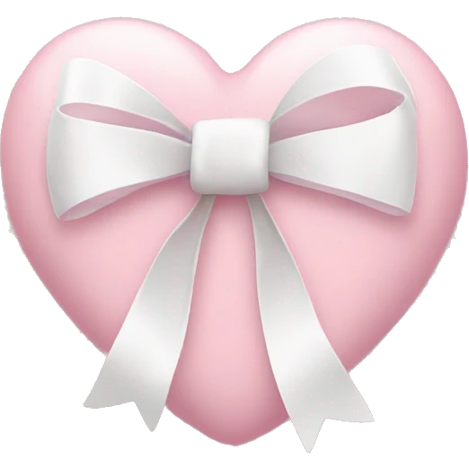 Pastel pink heart with white bow emoji