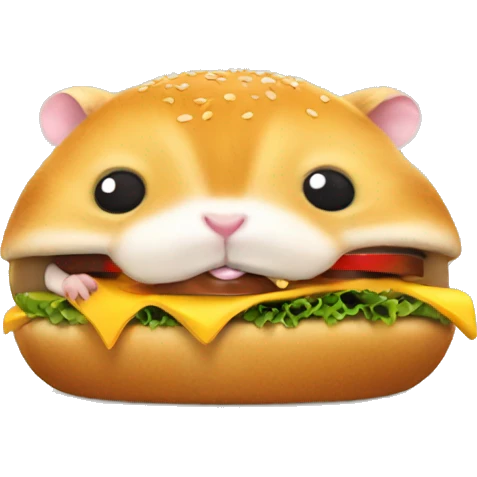 Hamster eating burger emoji