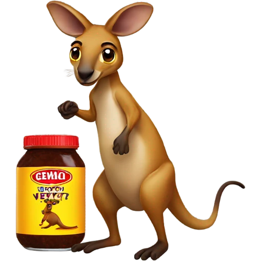 Kangaroo holding Vegemite emoji