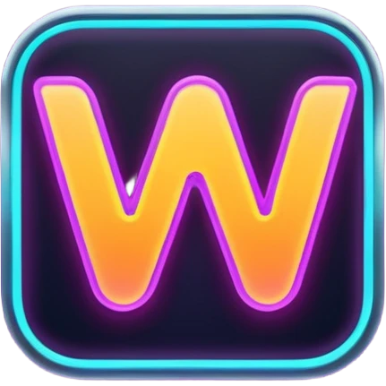 A neon, cyberfunk app logo, square, with the text "yyy". No borders, very subtle grid in the back emoji