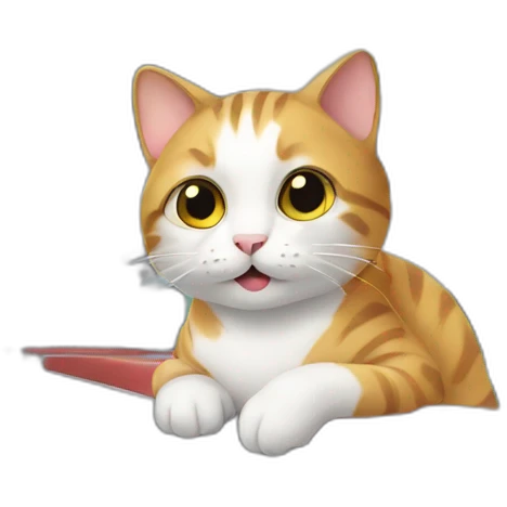 Cat in a train emoji